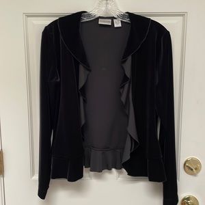 Chico’s velvet ruffled jacket, XS